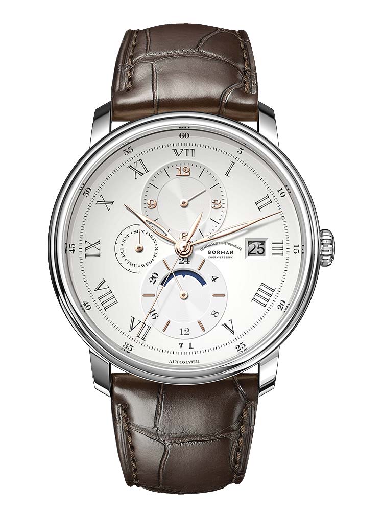 Borman Functional Men Leather Wristwatches 40mm.